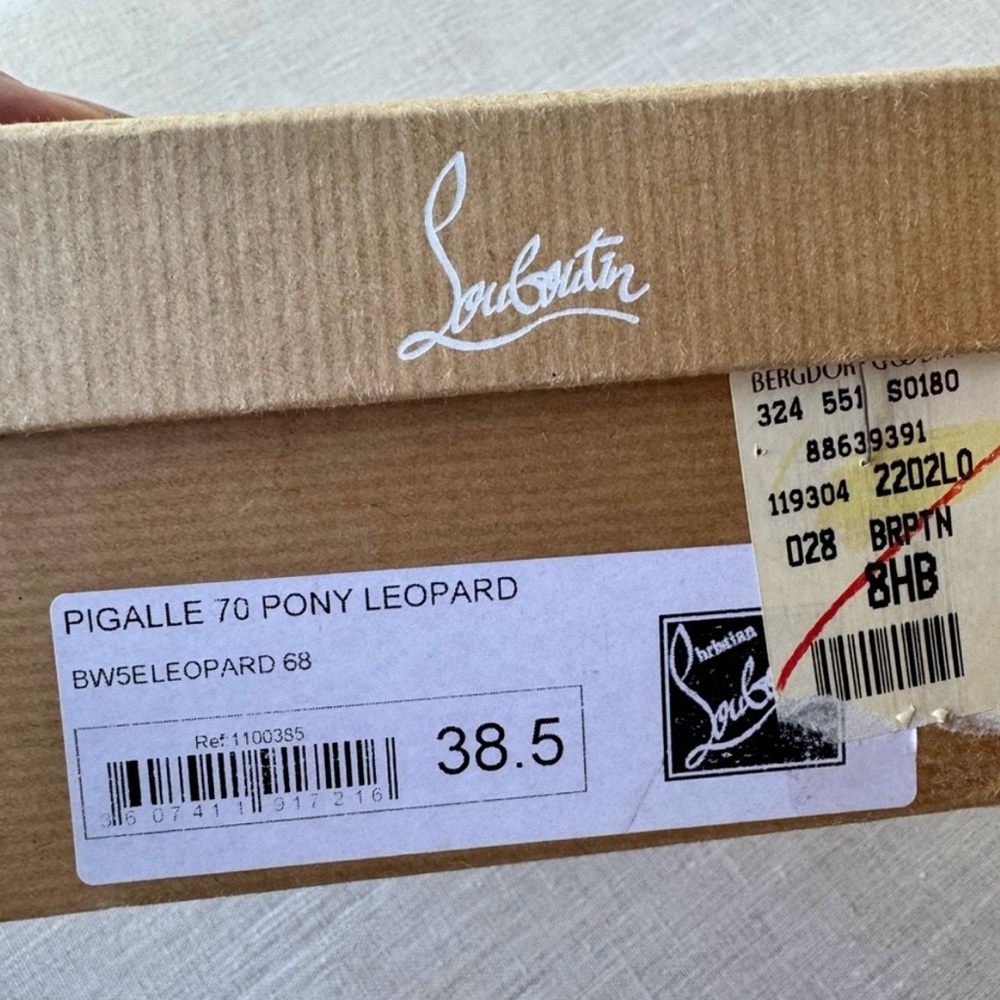 Christian Louboutin Pigalle 70 pony leopard pointed toe pumps. Size 38.7